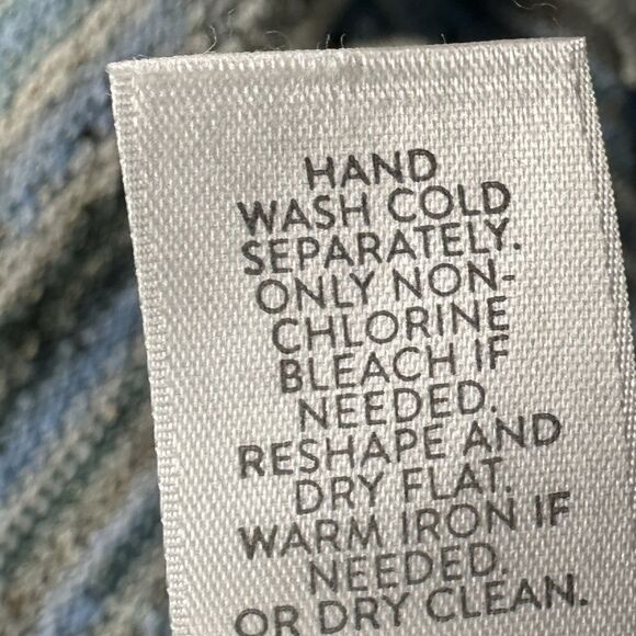 J Jill Sweater Womens XL Blue Confetti Striped Stretch Knit Pullover Coastal - Picture 13 of 14